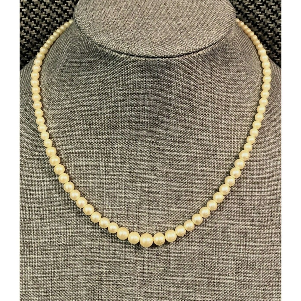 Single‎ Strand Faux Pearl Choker Collar Graduating Necklace Wedding Prom Formal